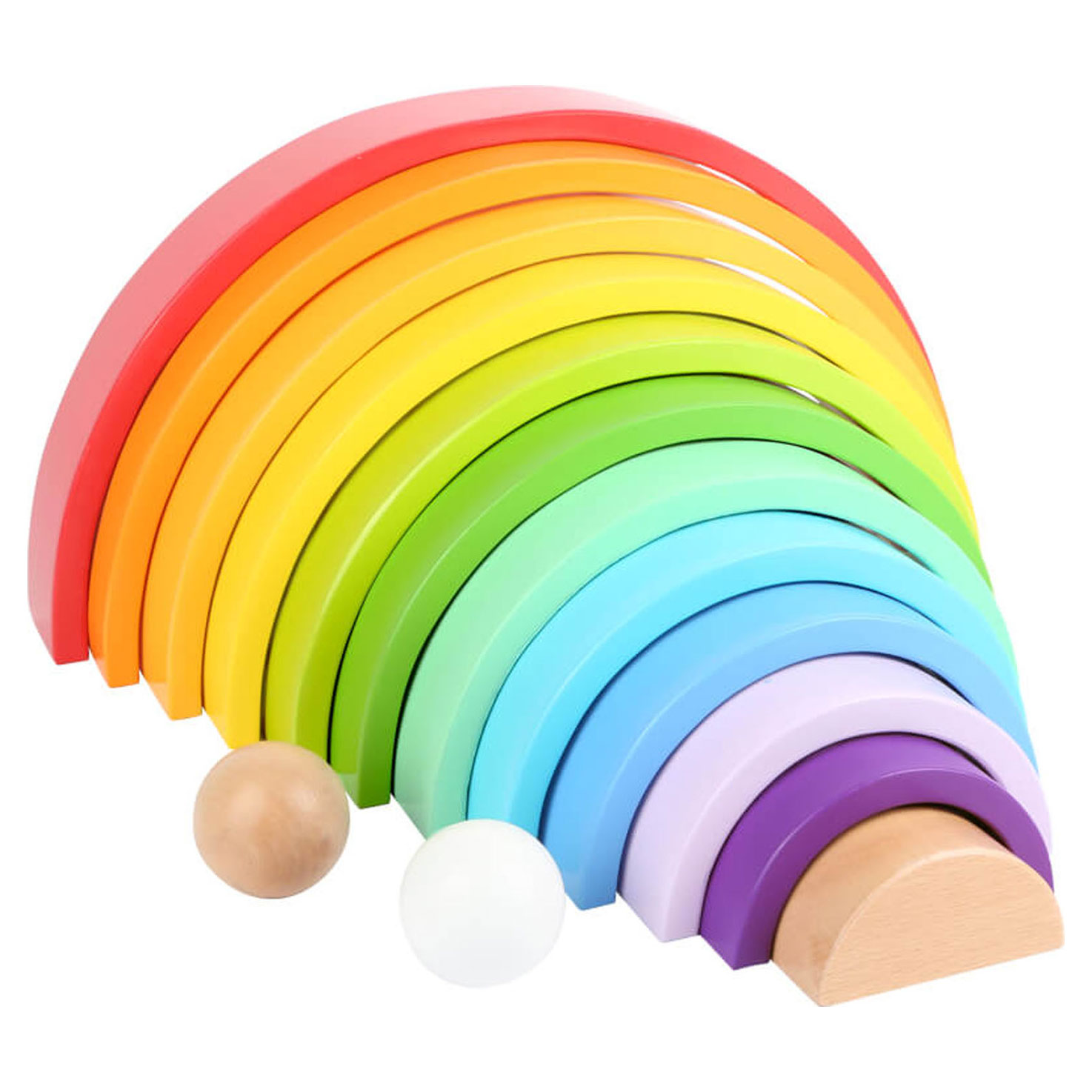 Houten Bouwblokken Regenboog XL, 14dlg.