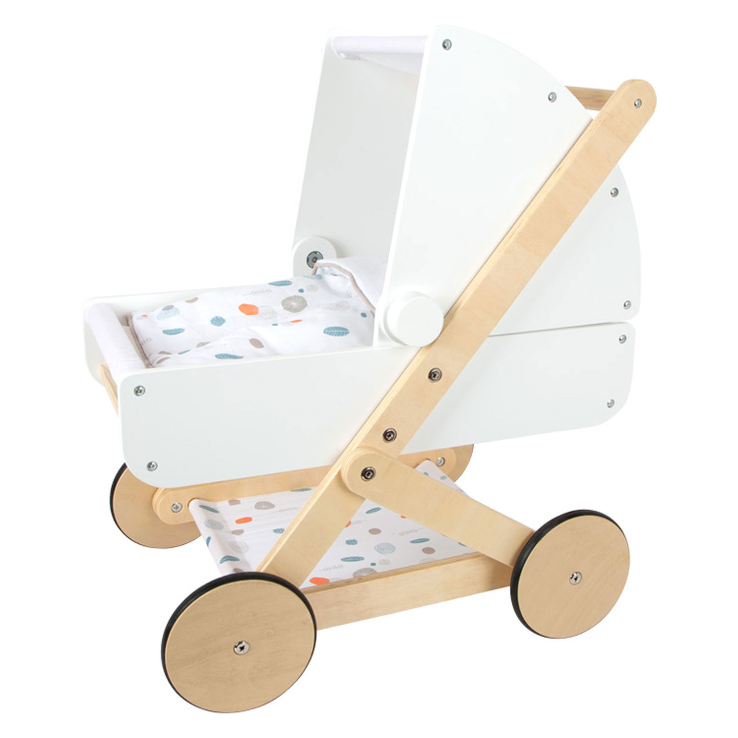 Houten Poppenwagen Little Button