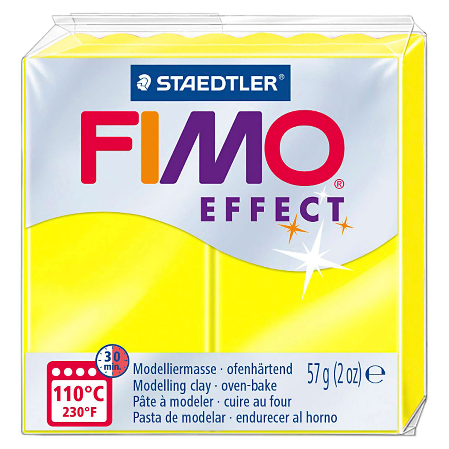 FIMO Effect Boetseerklei Neon Geel, 57gr