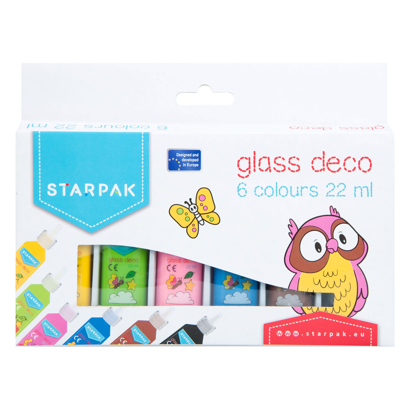 Glas Deco Verf 6 Kleuren, 22ml