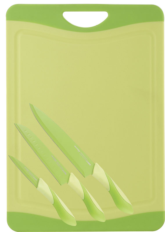 Bergner Snijbord met 3 messen (groen) Bergner Snijbord met 3 messen (groen)