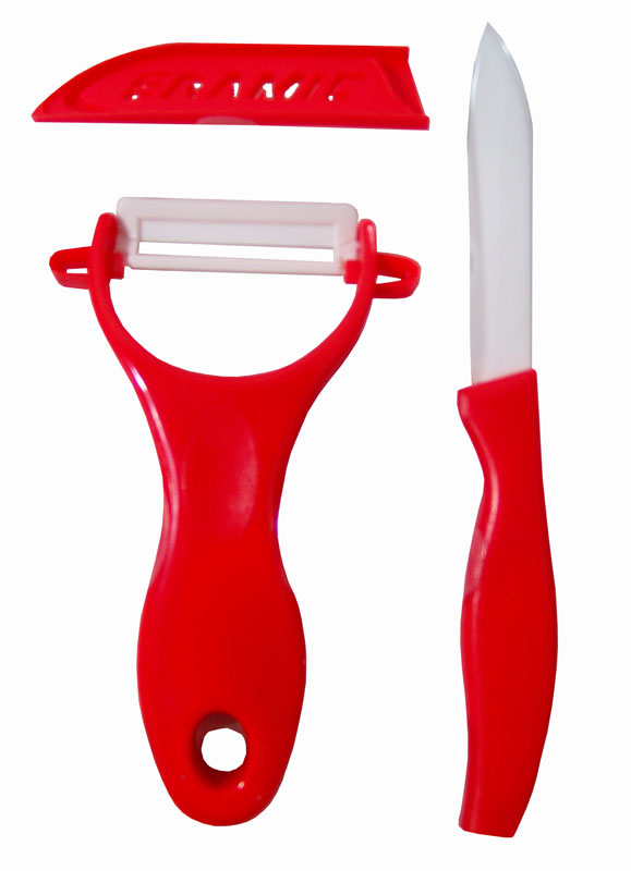 Excellent Houseware Keramische schilmessen (rood) Excellent Houseware Keramische schilmessen (rood)
