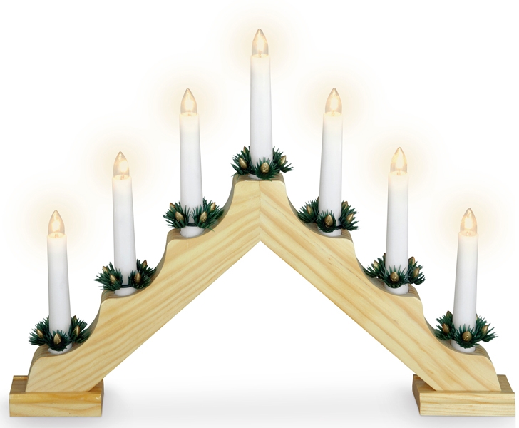 Kaarsenbrug met 7 lampen - hout