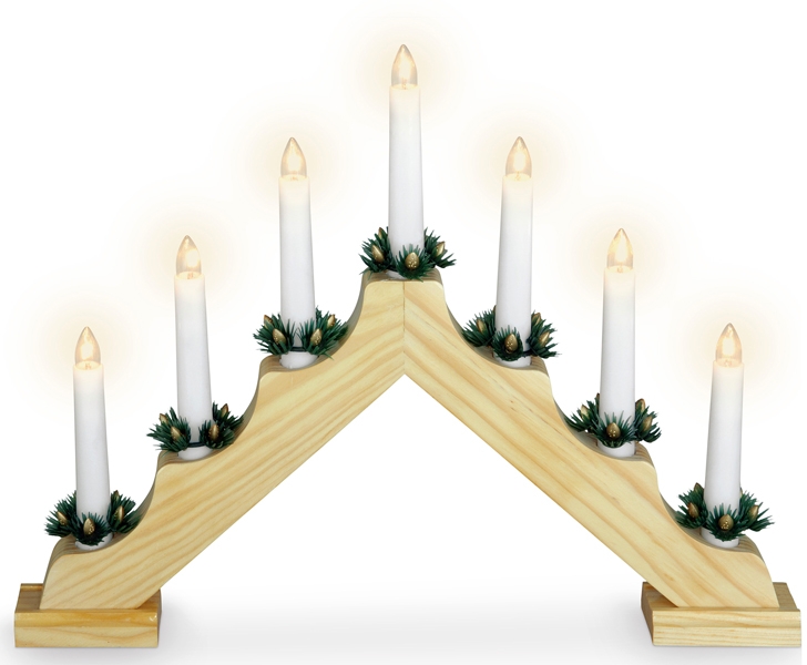 Kaarsenbrug met 7 lampen - hout Kaarsenbrug met 7 lampen - hout