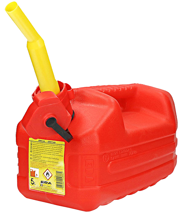 Benzine jerrycan met tuit, 5 liter Benzine jerrycan met tuit, 5 liter