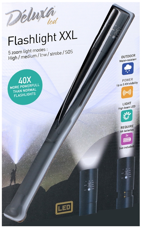 Militaire LED Zaklamp XXL - 30 cm - 40x krachtiger Militaire LED Zaklamp XXL - 30 cm - 40x krachtiger