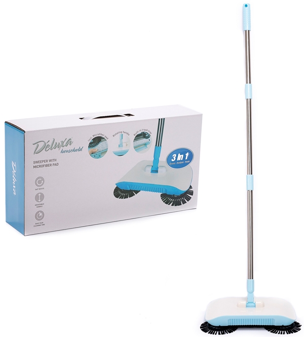 Rolveger met 3 borstelkoppen - blauw Rolveger met 3 borstelkoppen - blauw