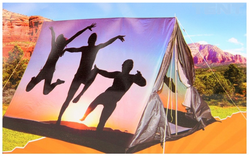 3 persoons tent met print - silhouet 3 persoons tent met print - silhouet