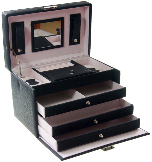 Luxe sieradenbox met spiegel Luxe sieradenbox met spiegel