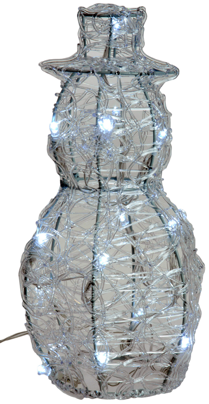 Acryl sneeuwman 25cm met 16 LED's Acryl sneeuwman 25cm met 16 LED's