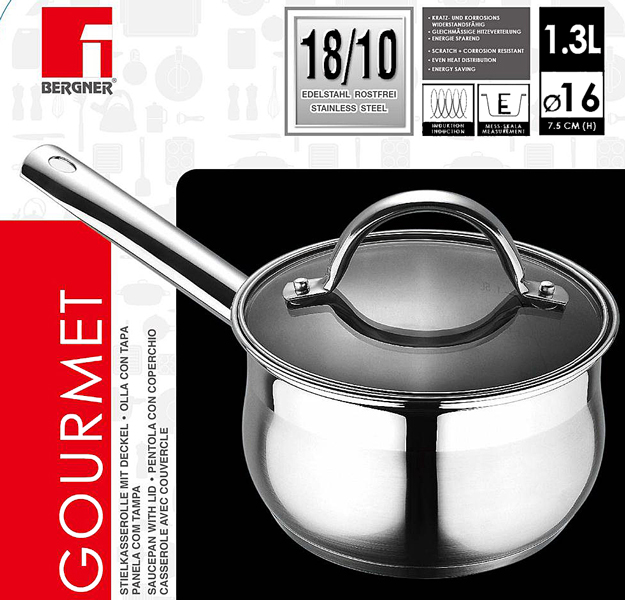 Bergner RVS 18/10 Steelpan 16cm - 1,3 liter Bergner RVS 18/10 Steelpan 16cm - 1,3 liter