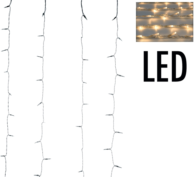 Gordijnverlichting - 220LED - 200x100cm - warm wit Gordijnverlichting - 220LED - 200x100cm - warm wit
