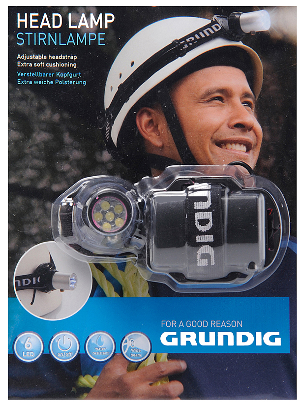 Grundig Hoofdlamp met 6 LED's Grundig Hoofdlamp met 6 LED's