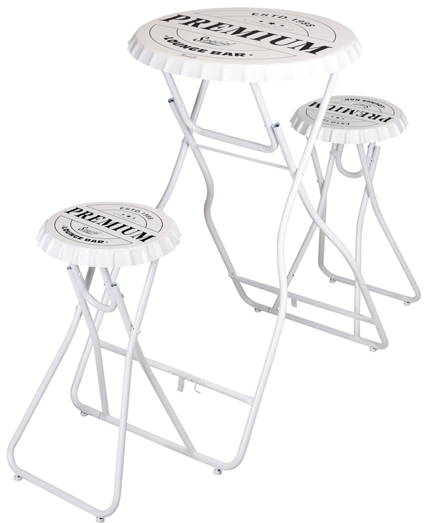 Bartafel met 2 stoelen - wit Bartafel met 2 stoelen - wit