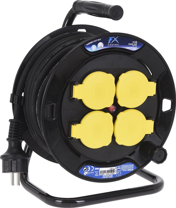 Kabelhaspel 15 meter Spatwaterdicht 3 x 1.5mm2 Kabelhaspel 15 meter Spatwaterdicht 3 x 1.5mm2