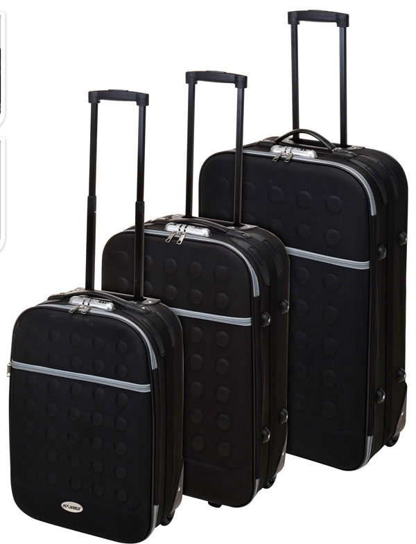 Reiskoffers met slot 3-delig zwart Reiskoffers met slot 3-delig zwart