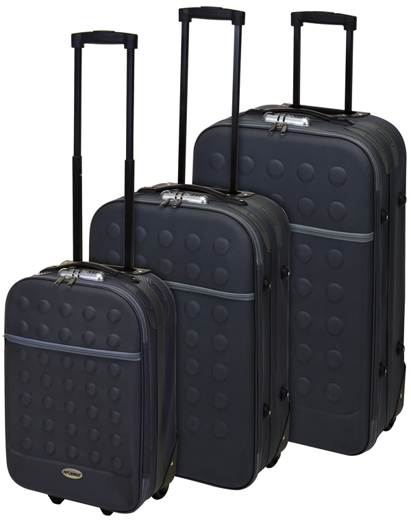 Reiskoffers met slot 3-delig grijs Reiskoffers met slot 3-delig grijs
