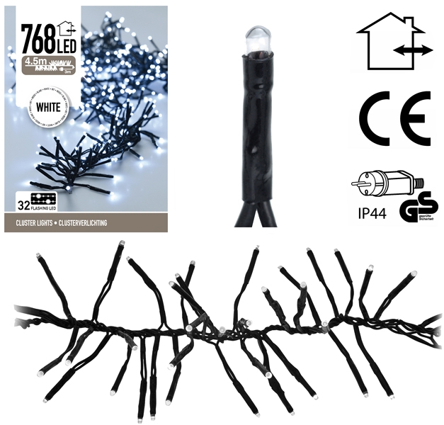 Clusterverlichting Flash 768 LED - 4.5 meter - wit Clusterverlichting Flash 768 LED - 4.5 meter - wit