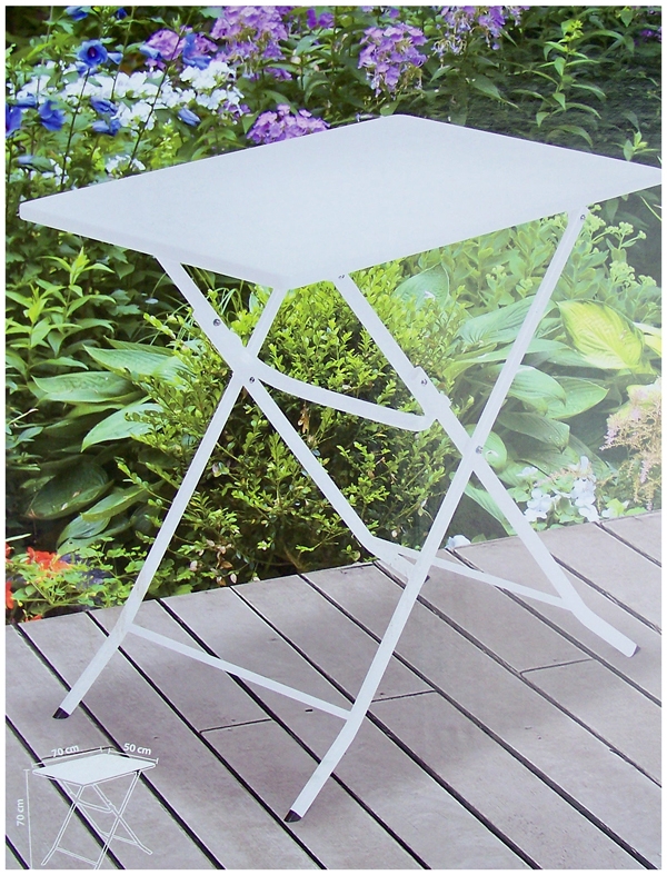 Bistrotafel vouwbaar metaal wit 70x50cm Bistrotafel vouwbaar metaal wit 70x50cm