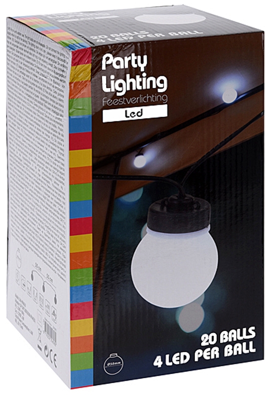 Feestverlichting 20 witte LED lampen Feestverlichting 20 witte LED lampen
