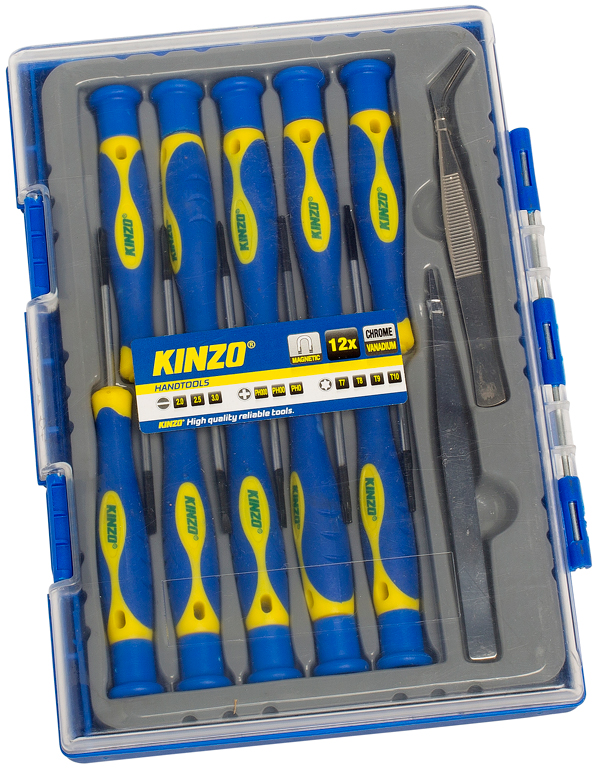 Kinzo Precisieschroevendraaier set 13 delig Kinzo Precisieschroevendraaier set 13 delig