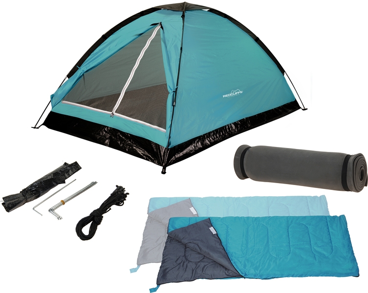 Kampeerset - 2-personen - Tent + Slaapzakken + Matjes Kampeerset - 2-personen - Tent + Slaapzakken + Matjes