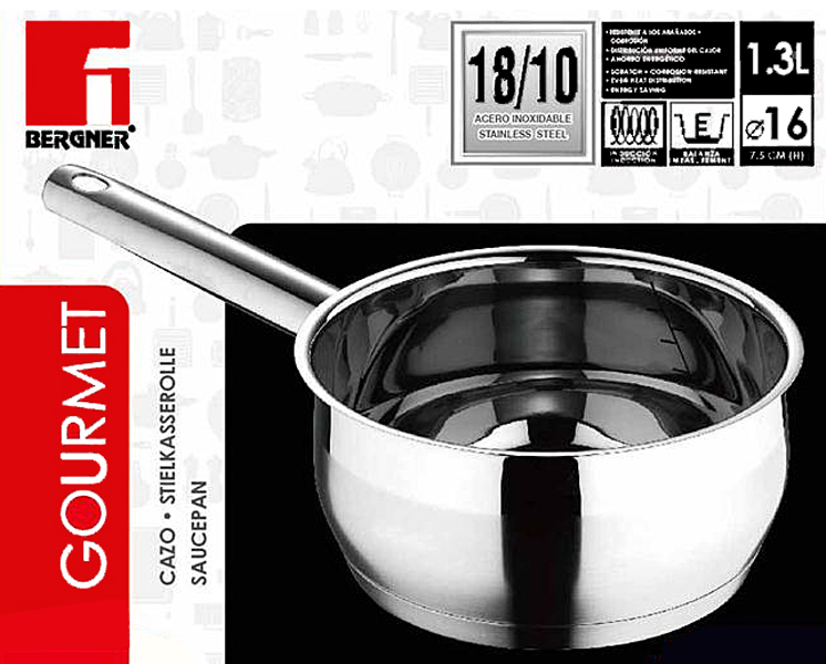 Bergner RVS 18/10 Steelpan 16cm - 1,3 liter Bergner RVS 18/10 Steelpan 16cm - 1,3 liter