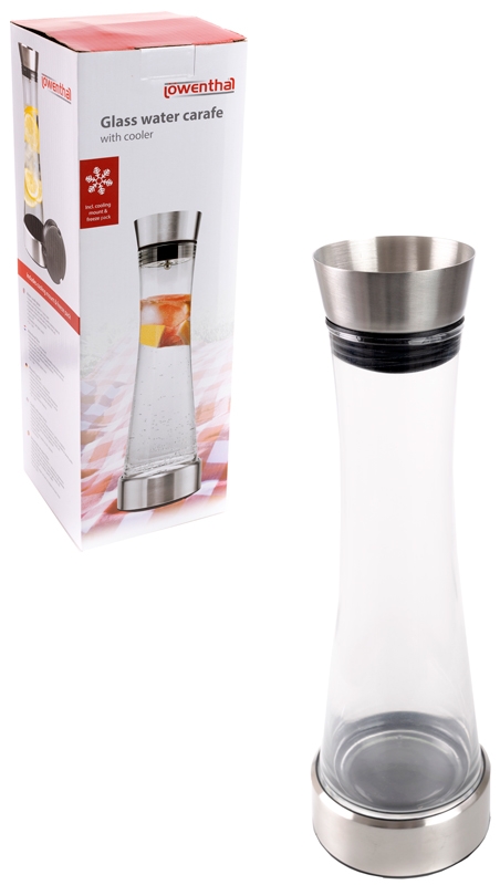 Glazen Waterkaraf met koeler - 1 liter Glazen Waterkaraf met koeler - 1 liter