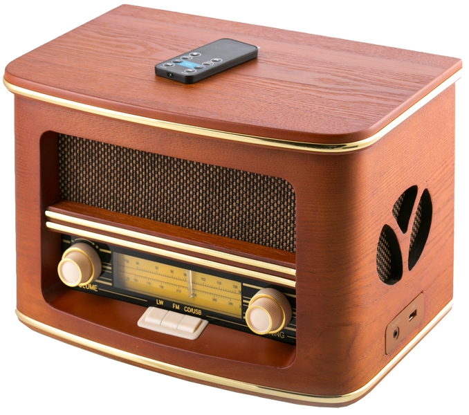 Camry CR 1109 - Retro houten radio met CD/ MP3/USB