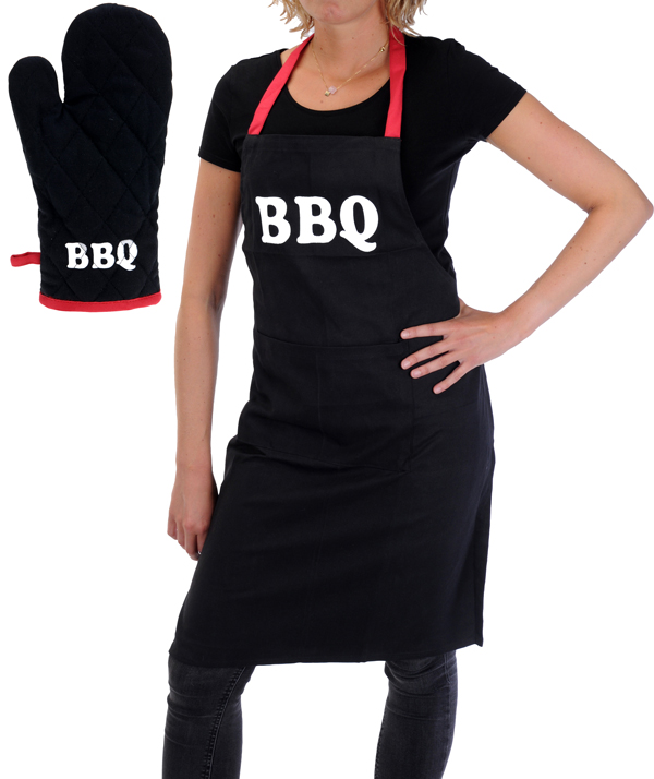 BBQ Barbecue-schort met handschoen