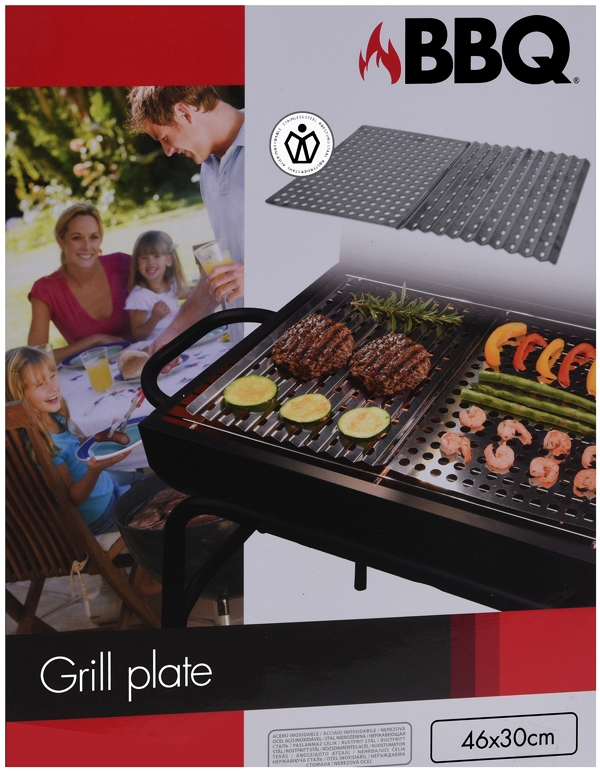 Barbecue RVS grillplaten - 2 stuks Barbecue RVS grillplaten - 2 stuks
