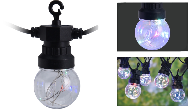Feestverlichting 10 multicolor-lamps - 50 LED's - 5cm Feestverlichting 10 multicolor-lamps - 50 LED's - 5cm