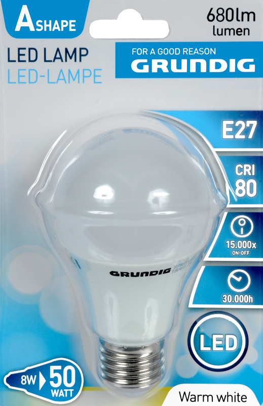 Grundig LED lamp, warm wit, 8W Grundig LED lamp, warm wit, 8W