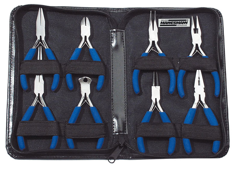 Brüder Mannesmann Mini-tangenset in etui (8-dlg) Brüder Mannesmann Mini-tangenset in etui (8-dlg)